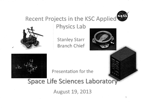 (PDF) Recent Projects in the KSC Applied Physics Lab