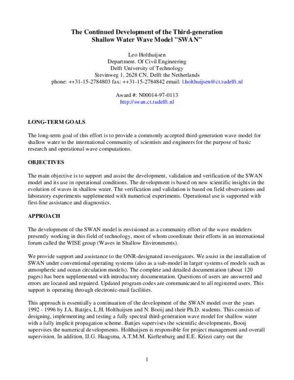 (PDF) The Continued Development of the Third-generation Shallow Water ...