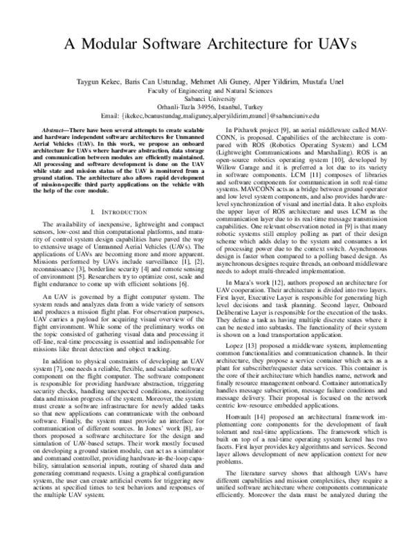(PDF) A modular software architecture for UAVs