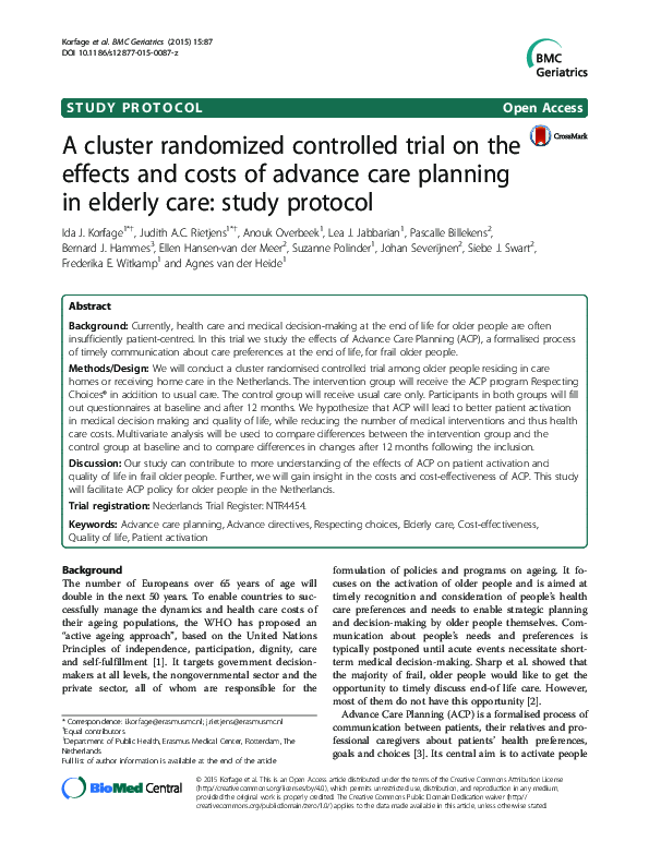 (PDF) A cluster randomized controlled trial on the effects and costs of ...