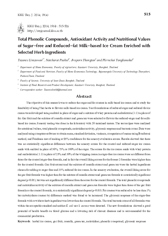 (PDF) Total Phenolic Compounds, Antioxidant Activity and Nutritional ...