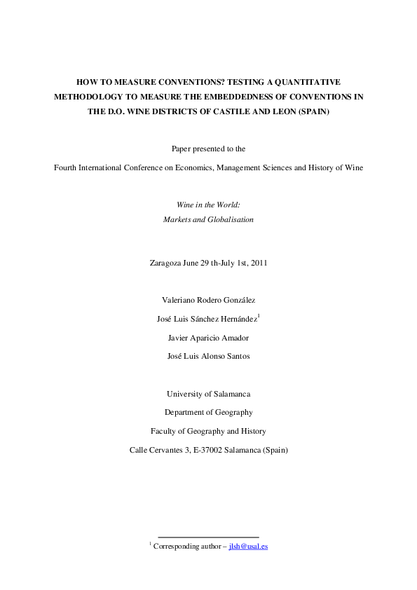 (PDF) How to measure conventions? Testing a quantitative methodology to ...