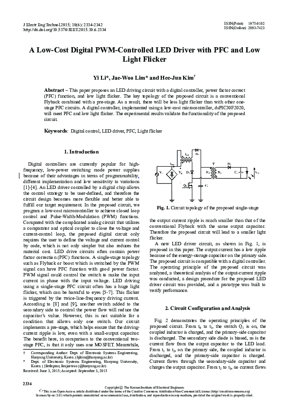 (PDF) A Low-Cost Digital PWM-Controlled LED Driver with PFC and Low ...
