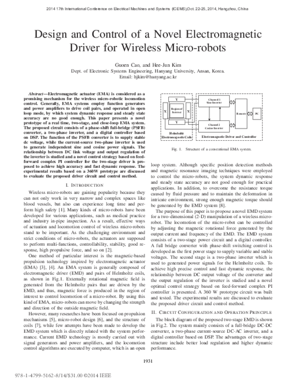 (PDF) Design and control of a novel electromagnetic driver for wireless ...