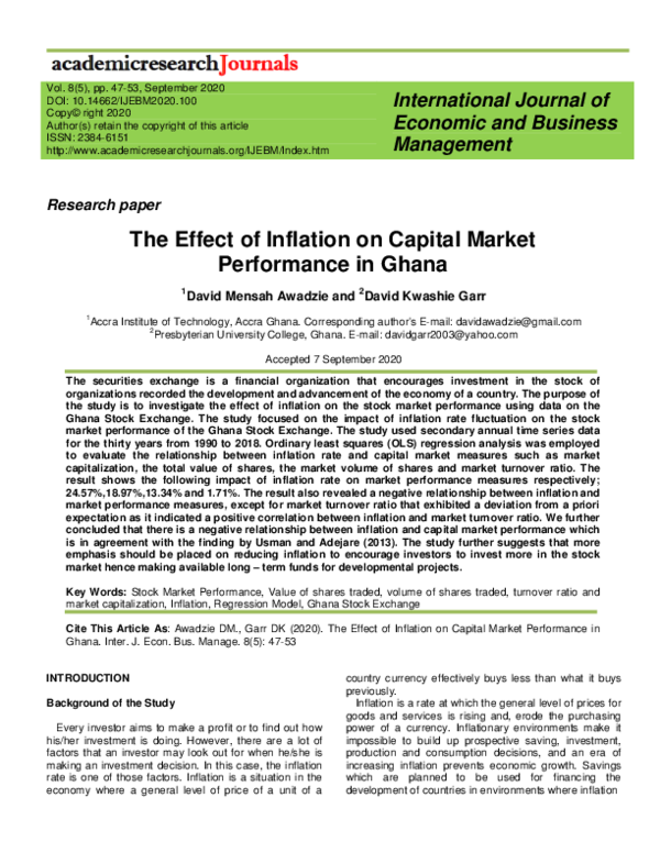 (PDF) The Effect of Inflation on Capital Market Performance in Ghana
