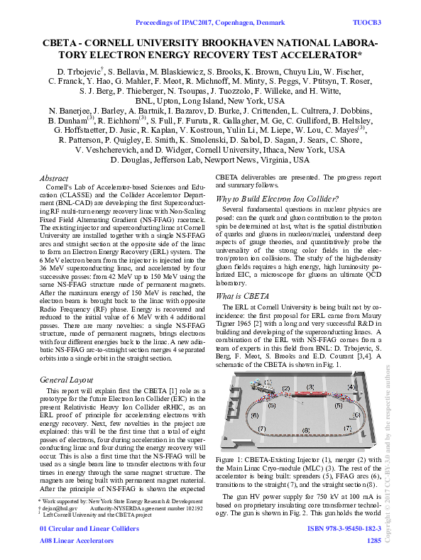 (PDF) CBETA - Cornell University Brookhaven National Laboratory ...