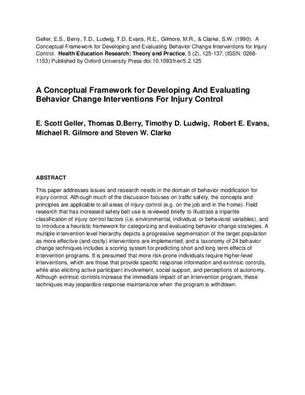 (PDF) A conceptual framework for developing and evaluating behavior ...