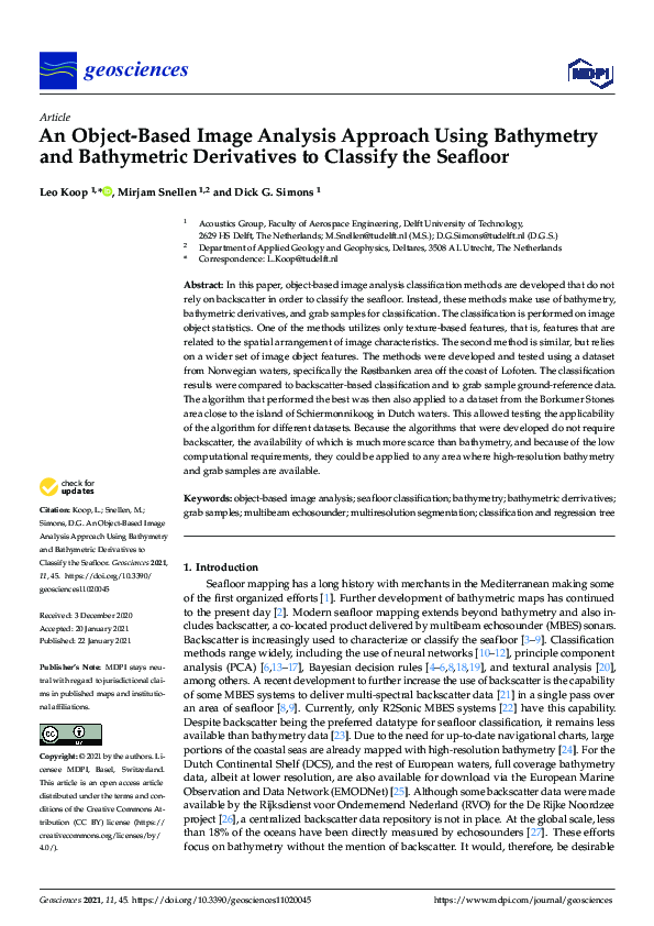 (PDF) An Object-Based Image Analysis Approach Using Bathymetry and ...