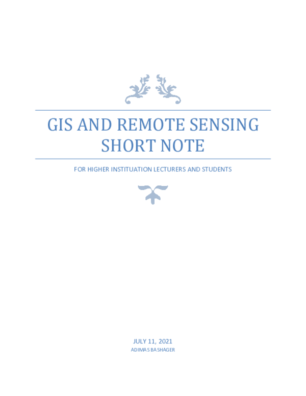 (PDF) BRIEF INTRODUCTION ON THE PRINCIPLE OF GIS, REMOTE SENSING AND ...