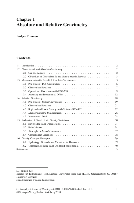 (PDF) Absolute and Relative Gravimetry