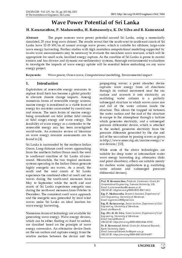 (PDF) Wave Power Potential of Sri Lanka