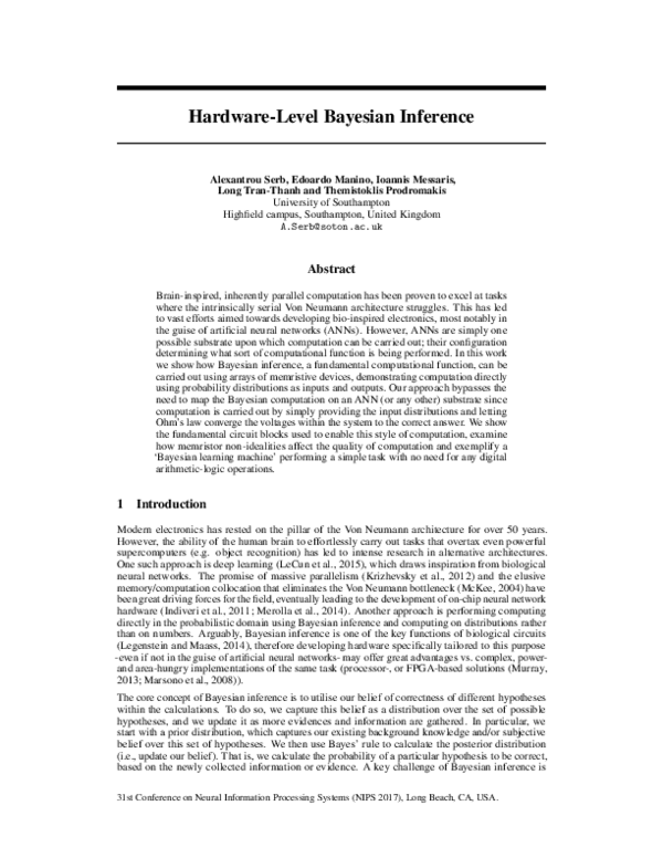 (PDF) Hardware-level Bayesian inference