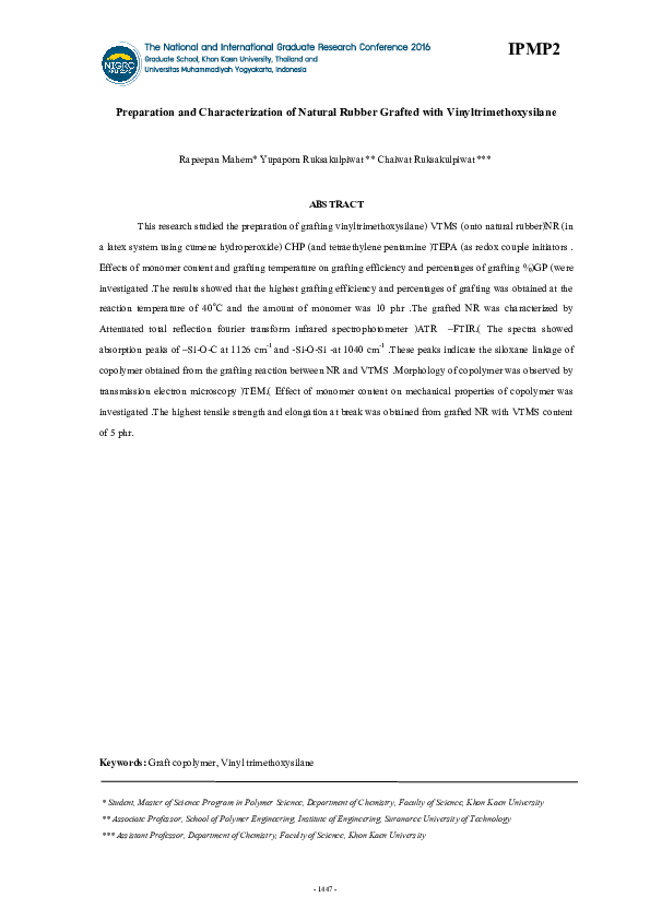 (PDF) IPMP 2-1 Preparation and Characterization of Natural Rubber ...