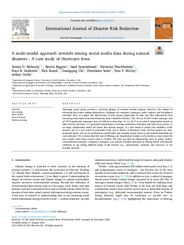 (PDF) A multi-modal approach towards mining social media data during ...