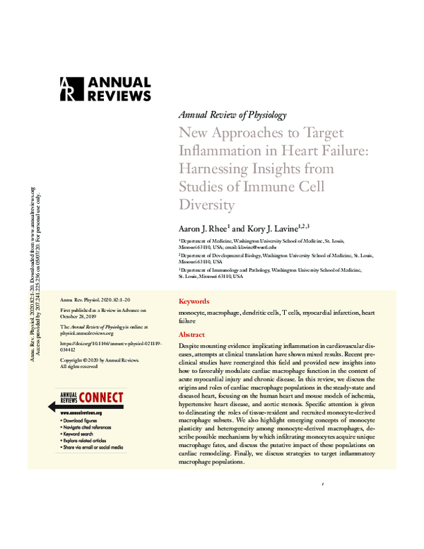 (PDF) New Approaches to Target Inflammation in Heart Failure ...