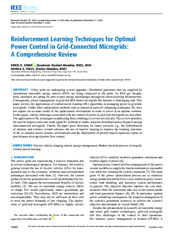 (PDF) Reinforcement Learning Techniques for Optimal Power Control in ...