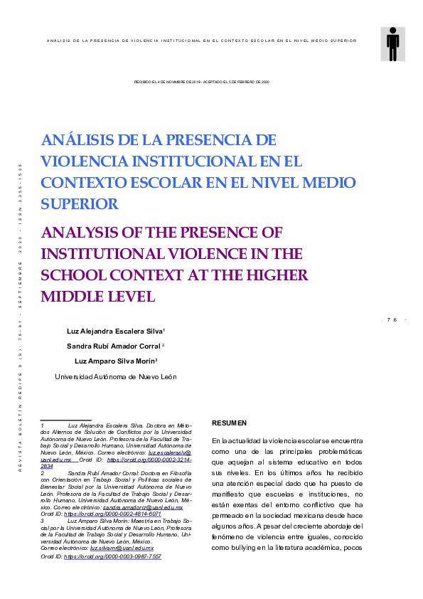 (PDF) Análisis de la presencia de violencia institucional en el ...