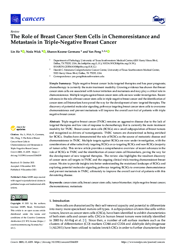 (PDF) The Role of Breast Cancer Stem Cells in Chemoresistance and ...