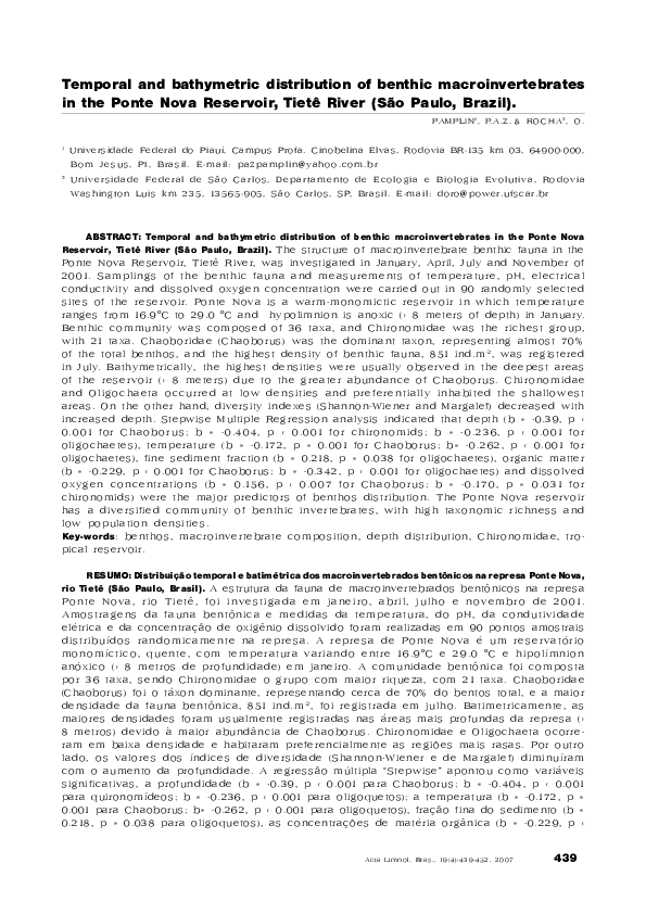 (PDF) Temporal and bathymetric distribution of benthic ...
