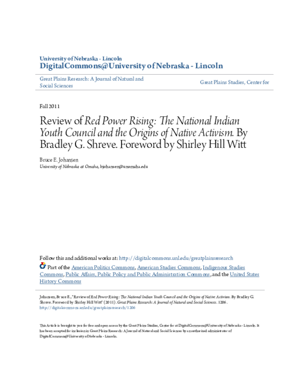 (PDF) Red Power Rising: The National Indian Youth Council and the ...