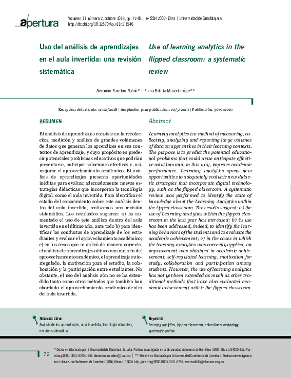 (PDF) Use of learning analytics in the flipped classroom: a systematic ...