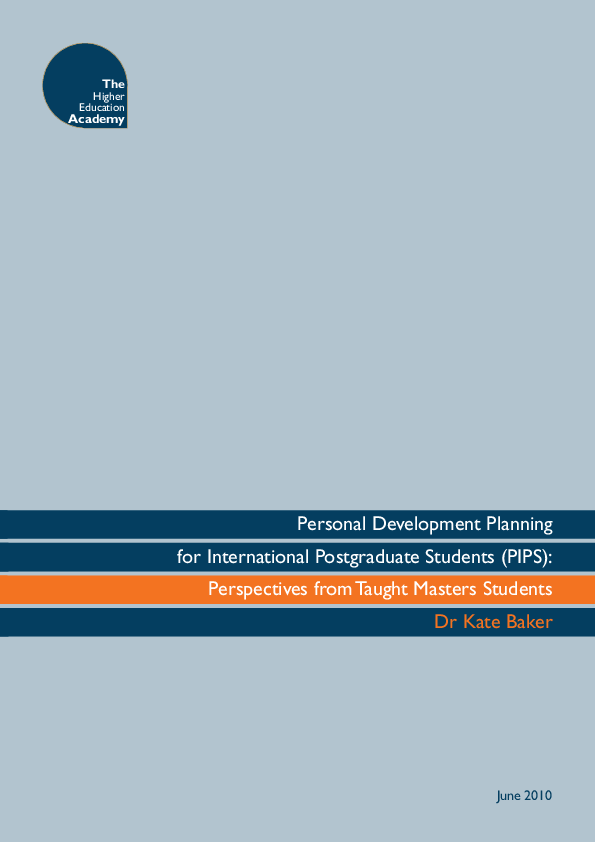 (PDF) Personal Development Planning for International Postgraduate ...