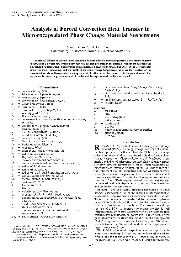 (PDF) Analysis of forced convection heat transfer in microencapsulated ...