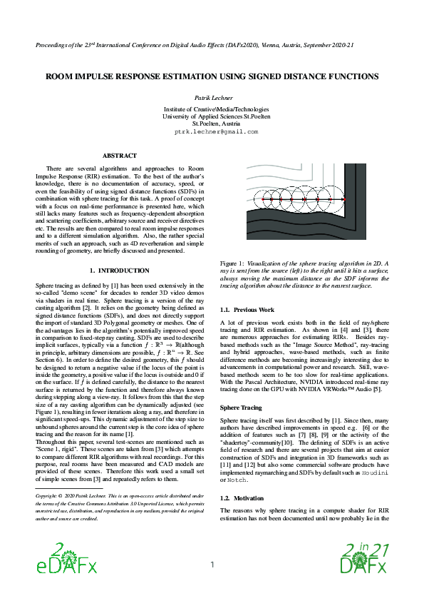 (PDF) Room Impulse Response Estimation Using Signed Distance Functions