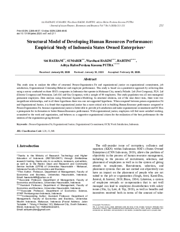 (PDF) Structural Model of Developing Human Resources Performance ...