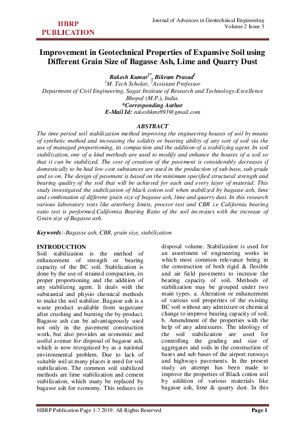 (PDF) Improvement in Geotechnical Properties of Expansive Soil using ...