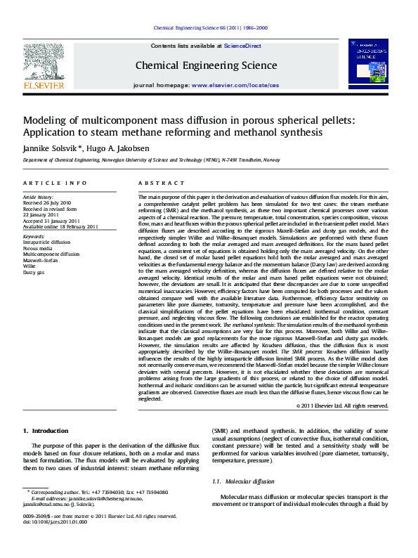 (PDF) Modeling of multicomponent mass diffusion in porous spherical ...