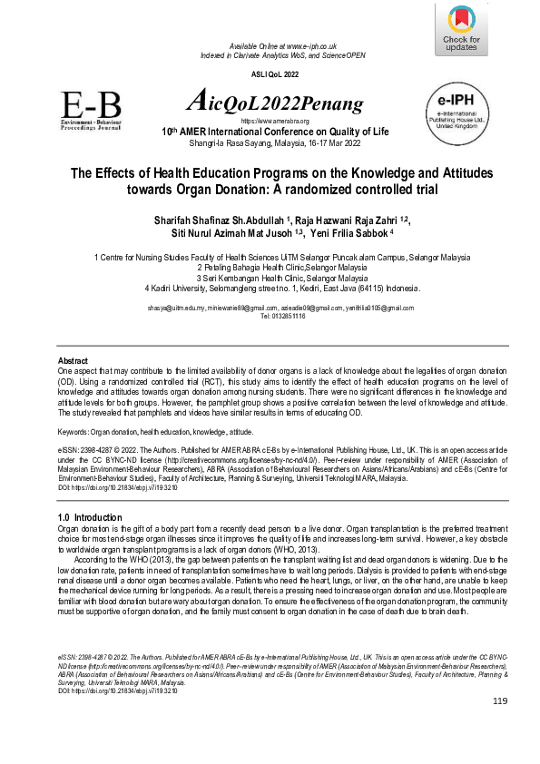 (PDF) The Effect of Health Education Programs on the Knowledge and ...
