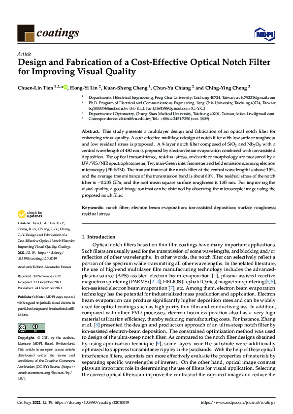 (PDF) Design and Fabrication of a Cost-Effective Optical Notch Filter ...