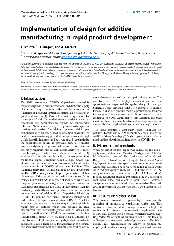 (PDF) Implementation of Design for Additive Manufacturing in rapid ...