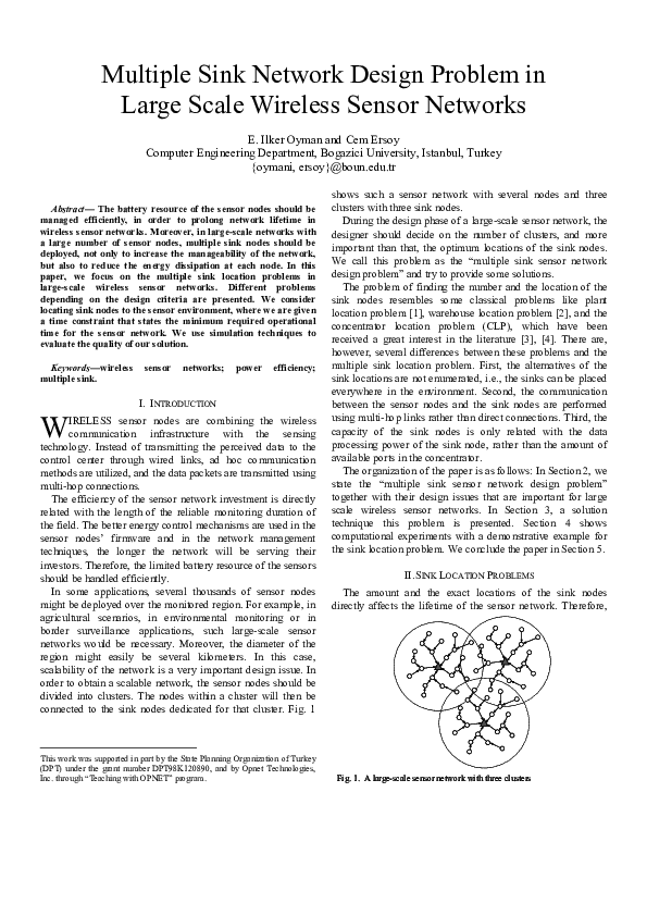 (PDF) Multiple sink network design problem in large scale wireless ...