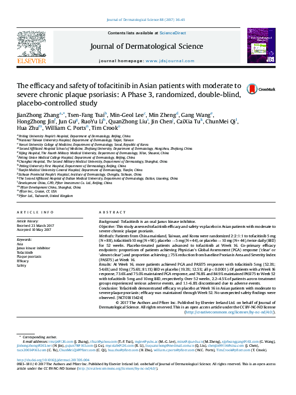 (PDF) The efficacy and safety of tofacitinib in Asian patients with ...