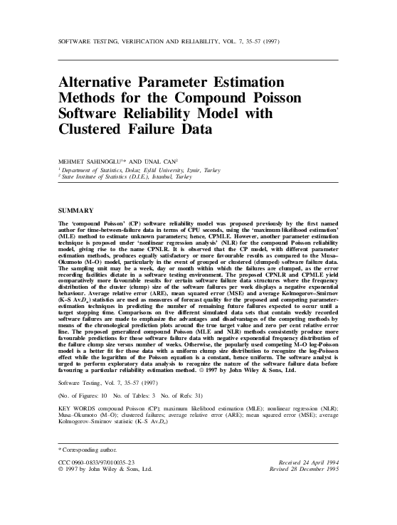 (PDF) Alternative Parameter Estimation Methods for the Compound Poisson ...