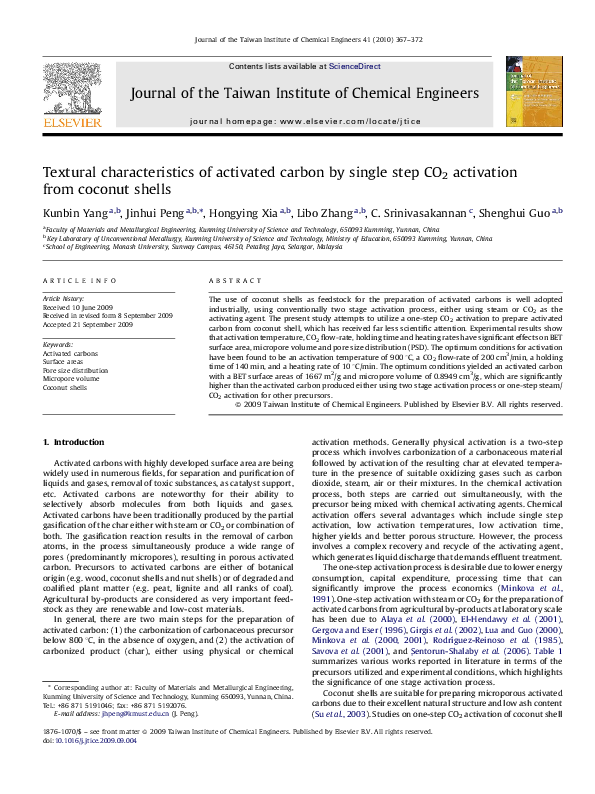 (PDF) Textural characteristics of activated carbon by single step CO2 ...