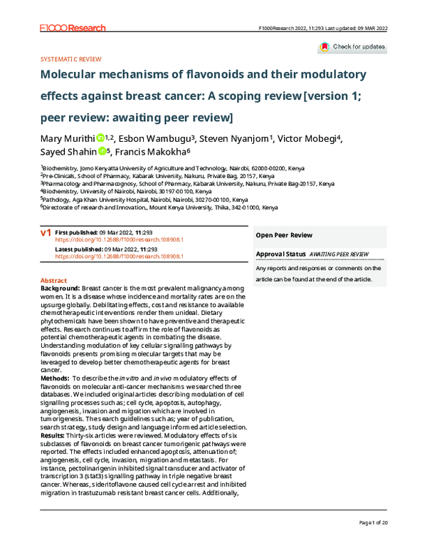 (PDF) Molecular mechanisms of flavonoids and their modulatory effects ...