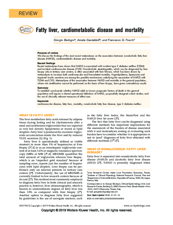 (PDF) NAFLD, Cardiometabolic Disease, and Mortality
