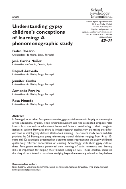 (PDF) Understanding gypsy children’s conceptions of learning: A ...