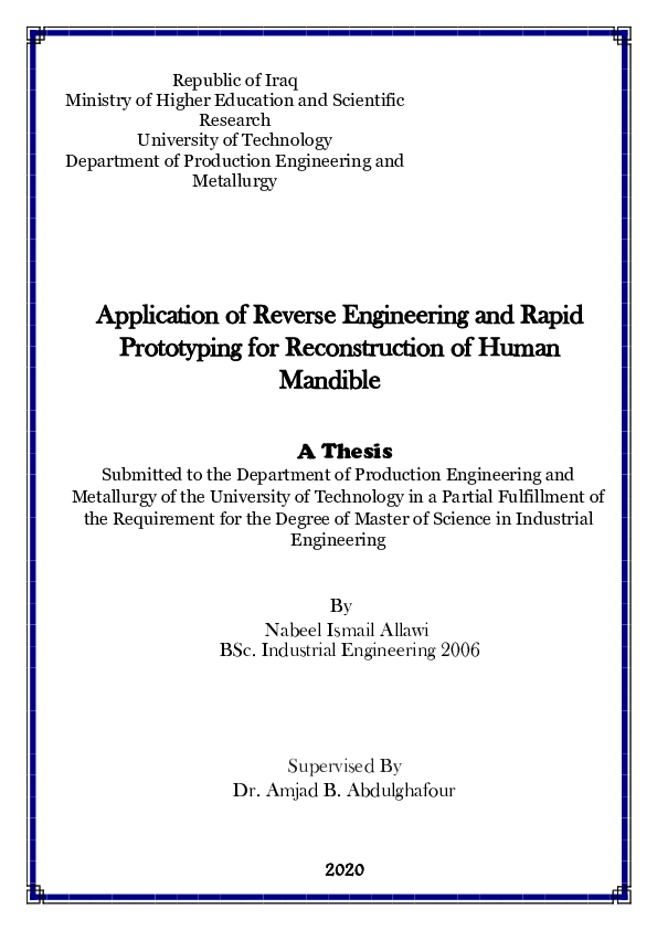 (PDF) Application of Reverse Engineering and Rapid Prototyping for ...
