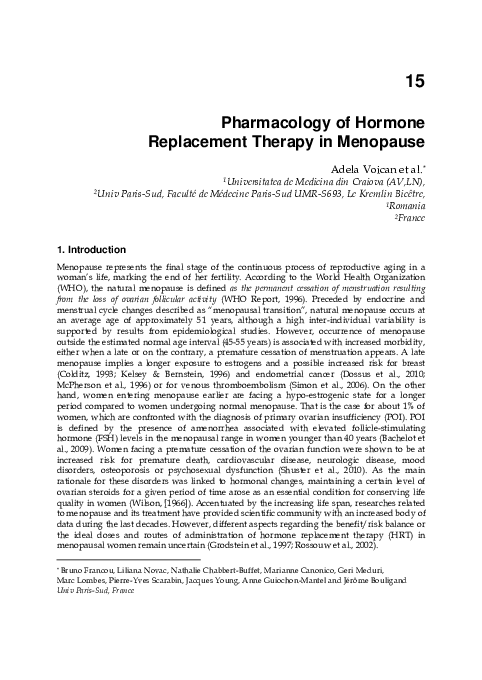 (PDF) Pharmacology of Hormone Replacement Therapy in Menopause