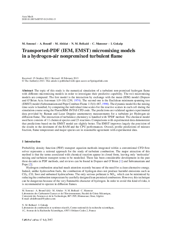 (PDF) Transported-PDF (IEM, EMST) micromixing models in a hydrogen-air ...