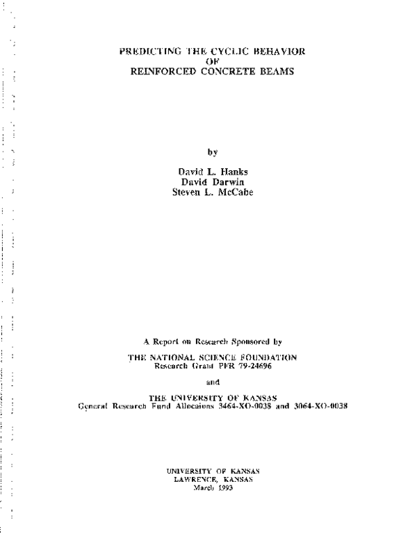 (PDF) Predicting the cyclic behavior of reinforced concrete beams
