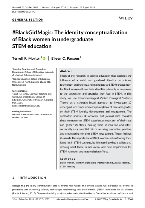 (PDF) #BlackGirlMagic: The identity conceptualization of Black women in ...