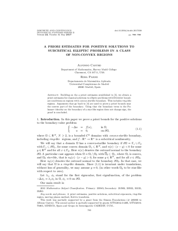 (PDF) A priori estimates for positive solutions to subcritical elliptic ...