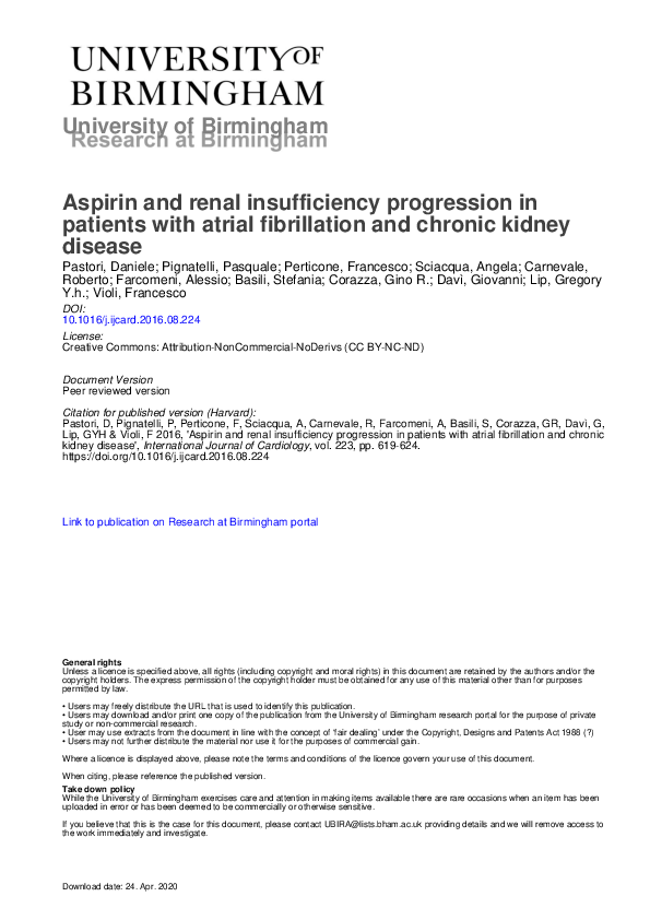 (PDF) Aspirin and renal insufficiency progression in patients with