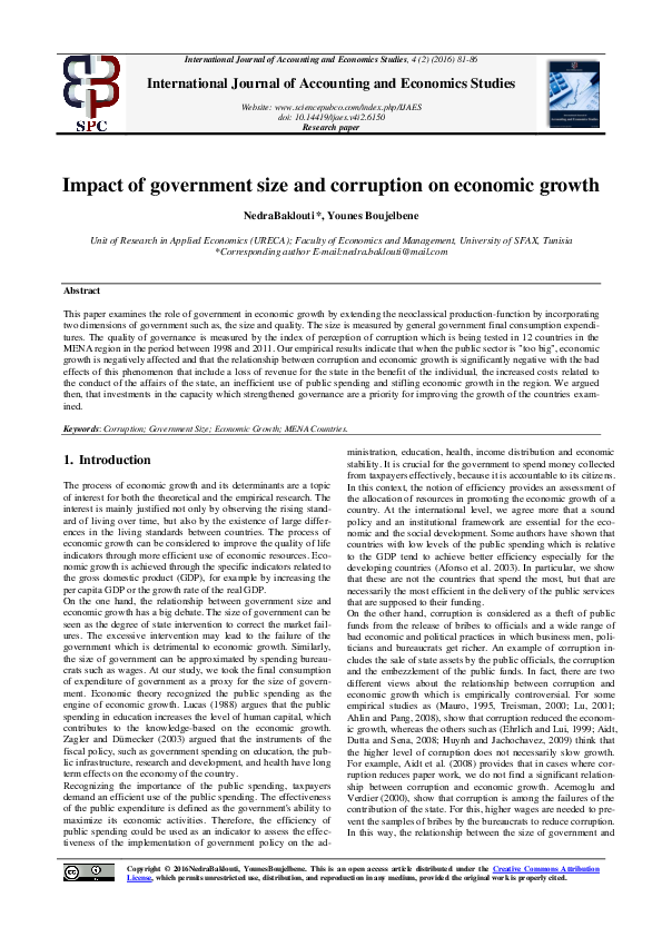 (PDF) Impact of government size and corruption on economic growth