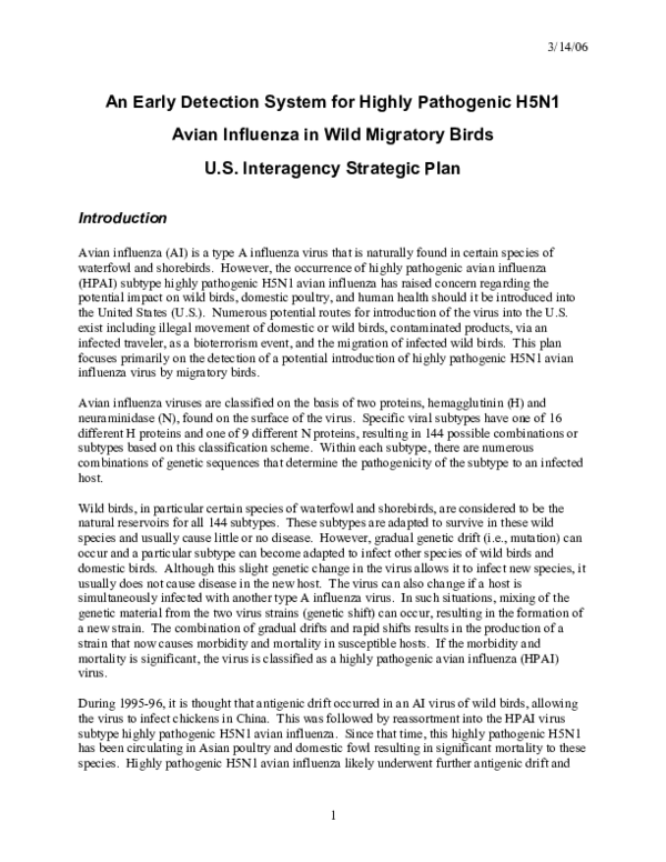 (PDF) A Review of Highly Pathogenic Avian Influenza in Birds, With an ...